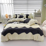 elvesmall Floral Print Brushed Home Bedding Set Simple Fresh Comfortable Duvet Cover Set with Sheet Comforter Covers Pillowcases Bed Linen