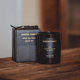 elvesmall 100% Natural Soy Wax Candles Jar Sandalwood Scented Black Candles Glass Container Home Decorative Vase