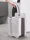 elvesmall Bathroom Folding Dirty Clothes Storage Basket Wall Mounted Hanging Portable Punch-Free Clothes Bucket Organizer Laundry Basket
