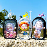 elvesmall Jewelry Organizer Transparent Storage Box Pouch Mystery Box Keychain Bag Storage Case Thicken Wallet Cute Doll Bag Organization