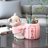 elvesmall  Bear Penholder Decoration Home Decoration Light Luxury High end Living Room Makeup Brush Storage Children's Room housewa