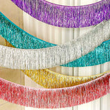 elvesmall Foil Fringe Tinsel Garland Creative 2M 4 Layers Foil Banner Birthday Party Wedding Decoration Christmas Home Wall Decor