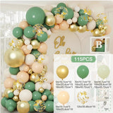 elvesmall Jungle Safari Bean Green Balloon Garland Arch Chain Wedding Birthday Party Decor Kids Latex Ballon Garland Baby Shower Party