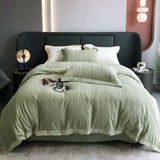 elvesmall -  High End Autumn Winter Warm Queen Bedding Set Maternal and Child Safety Duvet Cover Set King Size Quilt Cover Sheets Pillowcase