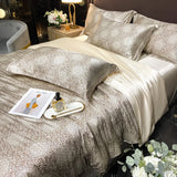 elvesmall Fashion Duvet Cover Set Luxury Bedding Sets Soft Comforter Quilt Cover Fitted Bed Sheet Pillowcase Queen King Size Bed Linen
