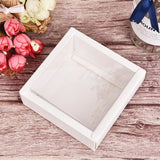 elvesmall  10pcs Square Kraft Paper Flip Box Transparent Frosted PVC Cover Carton Candy Desserts Cosmetic Soap Storage Packaging Boxes