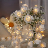 elvesmall 1.5M 10LED Rose String Lights Flower Garland Valentine Decorations Fairy Lights Battery Operated Wedding Birthday Party Supplies