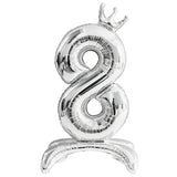 elvesmall  32 Inch White Crown Number Balloons 0-9 Digital Balloons For Birthday Party Anniversary Decoration Baby Shower Balloons