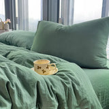 elvesmall Home Textile Bed Sheets Set,4 Piece Bedding Set, Washed Cotton Duvet Cover, Breathable Sheets, Shrinkage and Fade Resistant