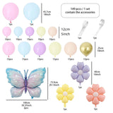 elvesmall 149Pcs Daisy Macaron Butterfly Balloon Arch Set Shower Birthday Party Wedding Decoration