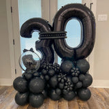 elvesmall Black Balloon Bouquet 30th 18th 21st Happy Birthday Balloons with Name Sticker Black Latex Ballon Set Anniversary Birthday Decor