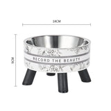 elvesmall  Pet Stainless Steel Bowl Puppy Snack Bowl Large Capacity Antislip Single Bowls Cat Dog Feeding Water Storage Bowl Pet Supplies