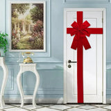 elvesmall 24X33CM Hanging Door Bow Ribbon Big Red Bows for Wedding Christmas Holiday Front Door Party Home Decorations DIY Supplies