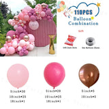 elvesmall Dusty Rose Pink Balloon Arch Wedding Engagement Decoration Neutral Boho Nude Ballon Garland Kit Baby Shower Birthday Party Decor