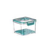 elvesmall  Vacuum Food Storage Container Transparent Fridge Organizer with Drain Net Large Capacity Food Dispenser for Kitchen Storage Box