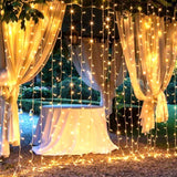 elvesmall LED Fairy String Lights Outdoor Waterproof Waterfall Street Garland Curtain Lights For Patio Christmas Wedding Party Decoration