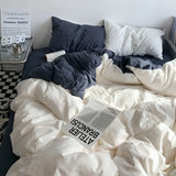 elvesmall Blue Checkerboard Print Bedding Sets Nordic Duvet Cover Simple Lattice Quilt Cover Bed Sheet For Kdis Adults Bedclothes