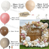 elvesmall  Doubled Cream Peach Boho Balloons Garland Wedding Engagement Decoration Balloon Rose Nude Ballon Arch Global Birthday Decor