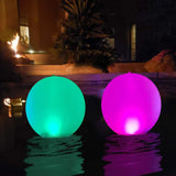 elvesmall LED Water Floating Light Remote Control Swimming Pool Light Luminous Ball Inflatable Beach Ball Party Accessories