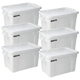 elvesmall With Lid Rugged/Reusable Boxes for Moving/Camping/Garage/Basement Storage Gray Box Pack of 6 freight free
