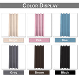 elvesmall Blackout Door Curtains Panel Solid Thermal Insulated Curtains Eyelet Living Room Decor Window Drapes Bedroom Divider Ring Top