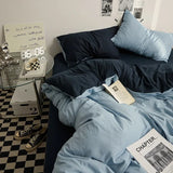 elvesmall  Bedding Set, AB Side Quilt Cover Bedding Linens Set, Duvet Cover Bed Sheets and Pillowcases, King Size Bedding Set