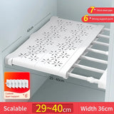 elvesmall Adjustable Closet Organizer Kitchen Storage Shelves Space Saving Wardrobe Wall Mounted Rack Home Appliance Cabinet Holder1pc