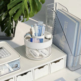 elvesmall Minimalist Desktop Rotating Pen Holder Storage Box Organizer Office Cute Desk Pen Holder Drawer-type Stationery Storage Rack