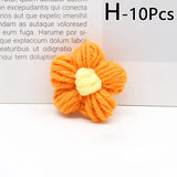 elvesmall 4.5cm Hand-knitted Flower Puff Flower Milk Cotton Wool Hand Hook Flower DIY Hairpin Clothing Accessory Shoes Hats Craft Supplies