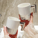 elvesmall  -  Lovers Mouthwash Toothbrush Cup Drink Water Coffee Mug Ceramic Cup Bathroom Storage Rack Tray Hotel Home Wash Toothbrush Cups