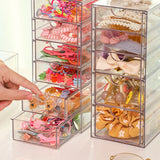 elvesmall  Drawer Type Desktop Organizer Multi-functional Sundries Storage Box Clear Container for Pen Jewelry Makeup Plastic