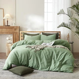 elvesmall  100% Knitted Cotton Comforter Cover Solid Color Duvet Cover Hotel Quality Luxury Bedding Set 1 Duvet Cover with 2 Pillowcases