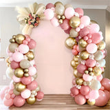 elvesmall Retro Pink Pastel Macaron Balloons Garland Arch Kit Wedding Birthday Party Decoration Girls Baby Shower Rose Gold Ballon Chain