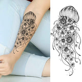 elvesmall Women's Fashion Flower Temporary Tattoos Sticker Fake Rose Feather TatooS Decal Waterproof Body Art Legs Arm Tatoos For Women