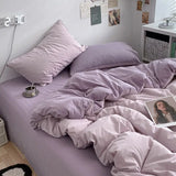 elvesmall Blue Checkerboard Print Bedding Sets Nordic Duvet Cover Simple Lattice Quilt Cover Bed Sheet For Kdis Adults Bedclothes