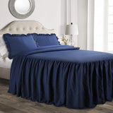 elvesmall Skirt Bedspread Set - 3 Piece Luxurious Farmhouse Bedding Set-Elegant, Charming Ruffle Detail - Timeless Style  Classic Design-
