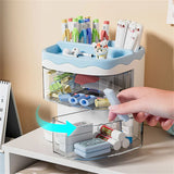 elvesmall Cute Pen Pencil Pot Holder Brush Storage Box Container Desk Organizer Multifunction Stationery Office Supplies Desk Hold Pens