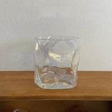elvesmall  -  Twisted Glass Transparent Shot Glass Cup Decor Cocktail Beer Wine Milk Tea Glass Reusable Kitchen Drinking Glasses tumbler
