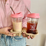 elvesmall -  Cute Butterfly Water Bottle With Filter Tritan Coffee  Juice Milk Tea Straw Cup Drink Bottle Portable Original Cups BPA Free
