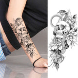 elvesmall Women's Fashion Flower Temporary Tattoos Sticker Fake Rose Feather TatooS Decal Waterproof Body Art Legs Arm Tatoos For Women