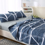 elvesmall New Skin Friendly Quilted Summer Quilt and Pillowcase or Single Quilts Soft Breathable Washable Thin Comforter Double Blanket