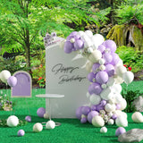 elvesmall 97pcs - White Purple Latex Balloon Arch Set Birthday, Wedding, Anniversary, Celebration, Party Decoration