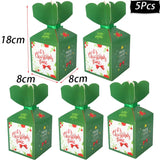 elvesmall Merry Christmas Paper Boxes Treat Boxes For Candy Cookie Apple Box Navidad New year Christmas Decoration Gift Box Bag Kerst noel