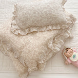 elvesmall Korean Bunny Cotton Muslin Baby Crib Bedding Set Kids Bedding Kit Duvet Cover Pillowcase Without Filler