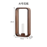 elvesmall  Simple Flower Arrangement Living Room Solid Wood Dried Flower Vase Small Ornaments Home Dining Table Mini Flower Vase Decoration