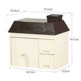 elvesmall Transparent Desktop Storage Box Creative Small House Pen Holder Student Kawaii Stationery Cosmetic Organizer Rack Drawer Cute
