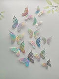 elvesmall 12 Pieces 3D Hollow Butterfly Wall Sticker Bedroom Living Room Home Decoration Paper Butterfly