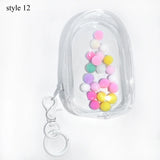 elvesmall Jewelry Organizer Transparent Storage Box Pouch Mystery Box Keychain Bag Storage Case Thicken Wallet Cute Doll Bag Organization