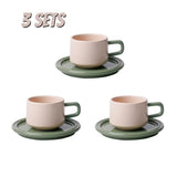 elvesmall  -  3 Sets Coffee Cups Set Ceramic Cups and Saucers Set Family Tea Cup Set Cups and Mugs Drinkware  British Coffee Cups