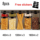 elvesmall Food Storage Box Kitchen Containers Plastic Box Jars for Bulk Cereals Refrigerator Organizers for Pantry Organizer Jars With Lid